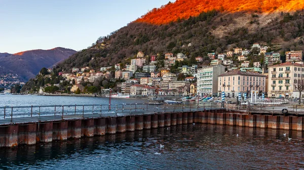 Como Italia Febrero 2020 Vistas Panorámicas Del Lago Como Hermoso —  Fotos de Stock