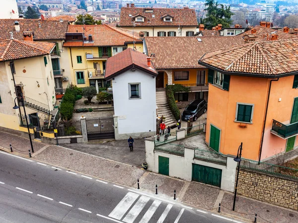 Bergamo Italy February 2020 Scenic City View Upper Town Citta — Stock Photo, Image