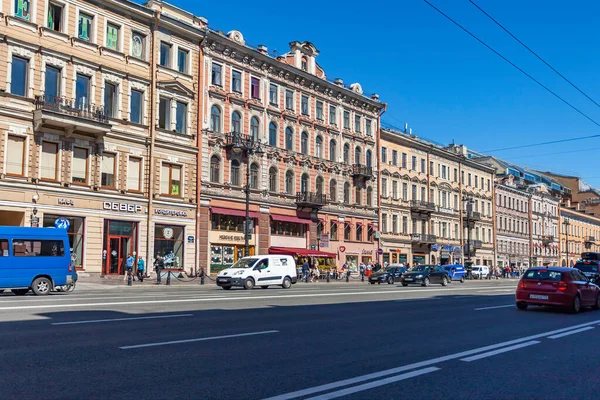 Sint Petersburg Rusland Juni 2020 Panoramisch Uitzicht Hoofdstraat Van Stad — Stockfoto