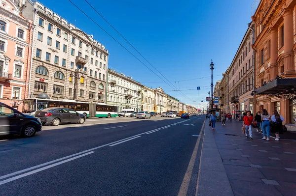 Petrohrad Rusko Června2020 Panoramatický Výhled Hlavní Ulici Města Něvský Výhled — Stock fotografie