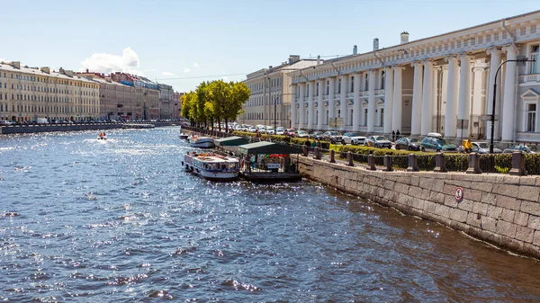 Saint Pétersbourg Russie Juin 2020 Vue Sur Rivière Fontanka Jetée — Photo