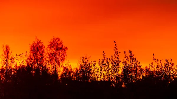 Scénická Krajina Jasnými Mraky Během Západu Slunce — Stock fotografie