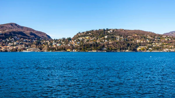 Como Italy February 2020 Scenic View Lake Como Its Shores — Stock Photo, Image