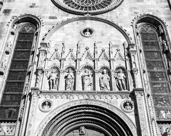 Como Itália Fevereiro 2020 Fragmento Fachada Catedral — Fotografia de Stock