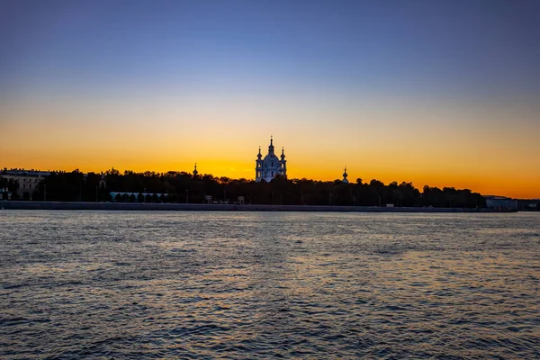 Petersburg Rusya Temmuz 2020 Neva Nehri Nin Beyaz Gecelerdeki Manzarası — Stok fotoğraf