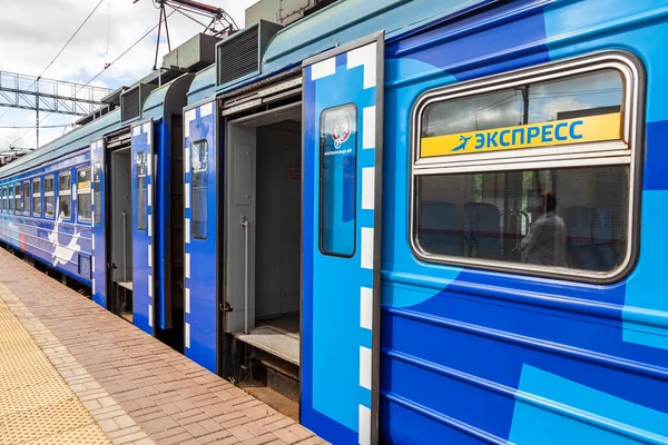 Pushkino Rusia Agosto 2020 Tren Regional Moderno Alta Velocidad Cerca — Foto de Stock