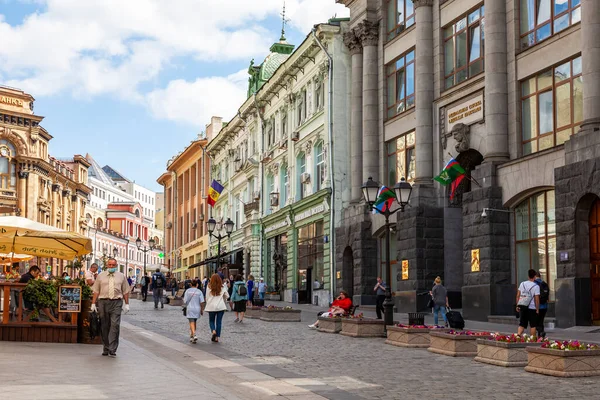 Moskau Russland August 2020 Das Architektonische Ensemble Der Berühmten Einkaufsstraße — Stockfoto