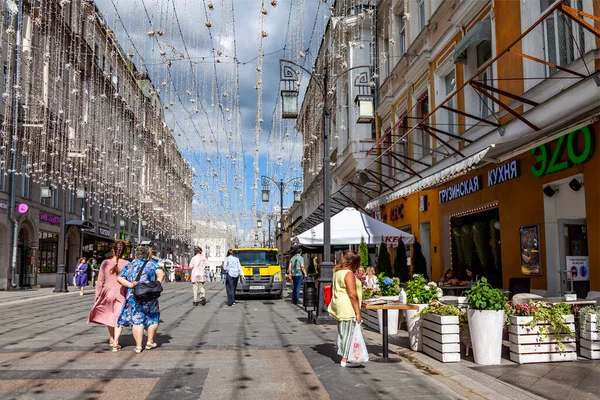 Moscú Rusia Agosto 2020 Kamergerskyi Pereulok Una Las Calles Típicas — Foto de Stock