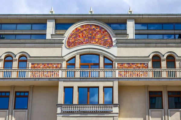 Moskva Rusko Srpna2020 Architektonický Soubor Historické Části Města Fragment Fasády — Stock fotografie