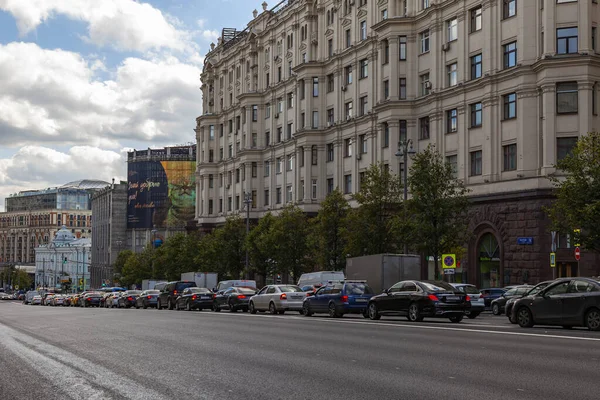 2020年8月11日 俄罗斯莫斯科 Tverskaya是首都的主要街道之一 — 图库照片