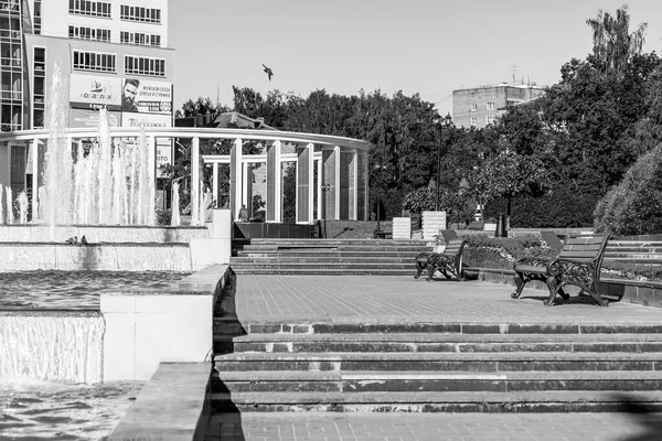 Puschkin Russland August 2020 Stadtlandschaft Sommernachmittag Ein Denkmal Der Innenstadt — Stockfoto