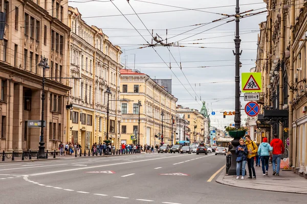 Sint Petersburg Rusland Juni 2020 Nevsky Prospect Hoofdstraat Van Stad — Stockfoto