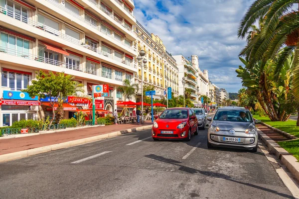 Nice Frankrijk Oktober 2019 Stadsgezicht Prachtige Architectonische Ensemble Palmbomen Aan — Stockfoto