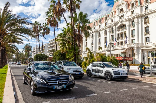 Nice France October 2019 Urban View Beautiful Architectural Ensemble Palm — Stock Photo, Image