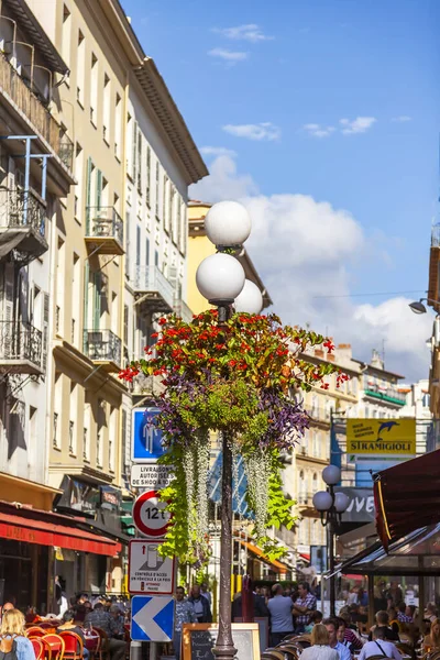 Nice Francja Października 2019 Piękny Widok Miasto Malownicza Ulica Rejonie — Zdjęcie stockowe