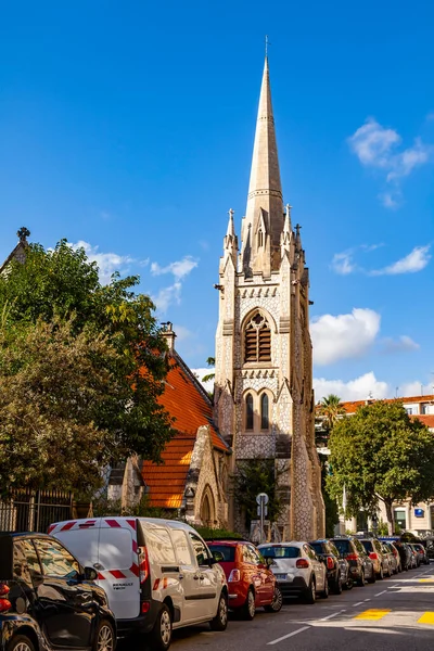 Pěkné Francie Října2019 Nádherný Výhled Město Church Eglise Reformee Nice — Stock fotografie