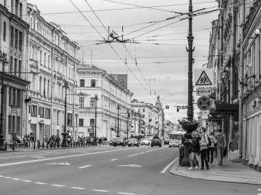 St. Petersburg, Rusya, 13 Temmuz 2020. Tarihi binalar için tipik bir mimari yapı..