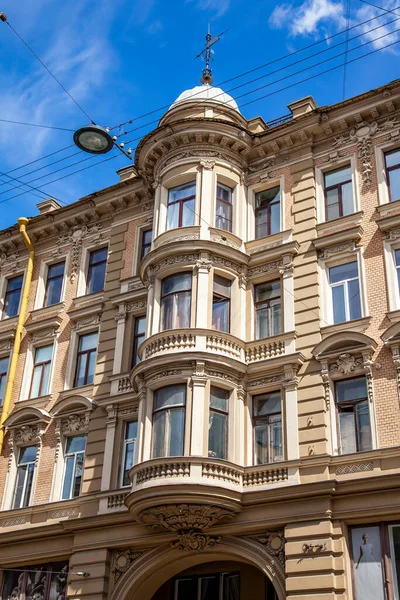 São Petersburgo Rússia Junho 2020 Fragmento Fachada Edifício Parte Histórica — Fotografia de Stock