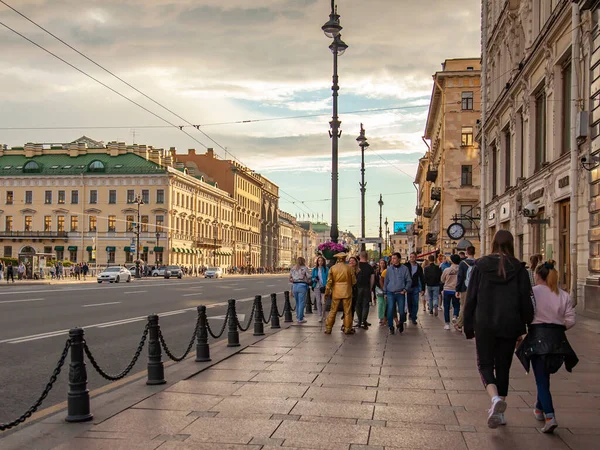 Sint Petersburg Rusland Juni 2020 Nevsky Prospect Hoofdstraat Van Stad — Stockfoto