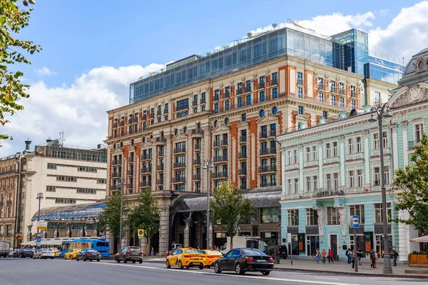 Moscow Russia August 2020 Tverskaya One Main Streets Capital Historic — Stock Photo, Image