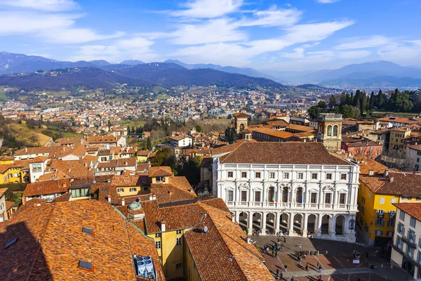 Bérgamo Italia Febrero 2020 Vistas Panorámicas Ciudad Ciudad Alta Citta — Foto de Stock