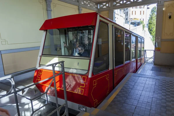 Bérgamo Italia Febrero 2020 Estación Funicular Ciudad Alta Citta Alta —  Fotos de Stock