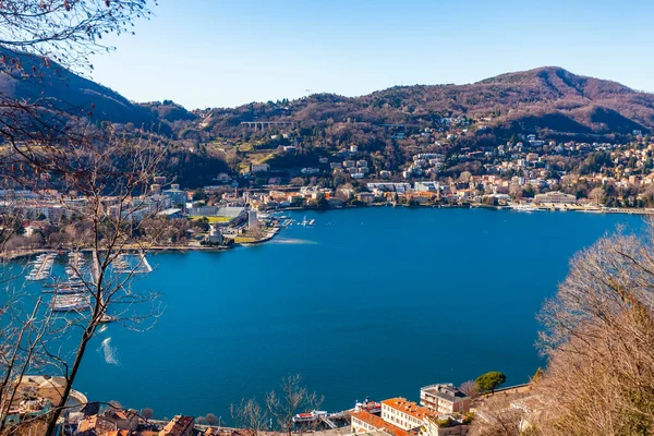 Como Italia Febrero 2020 Vistas Panorámicas Del Lago Como Hermoso —  Fotos de Stock