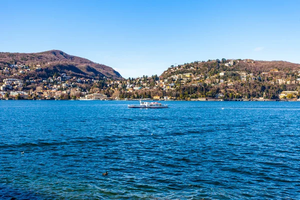 Como Italy February 2020 Scenic View Lake Como Beautiful Promenade — Stock Photo, Image