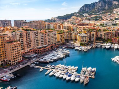 Monte Carlo, Monako, 13 Ekim 2019. Gözlem güvertesinden yatların manzarası çok güzel..