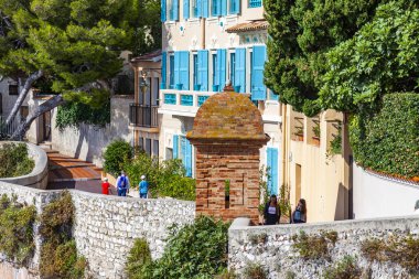 Monte Carlo, Monako, 13 Ekim 2019. Eski kale duvarının bir parçası.