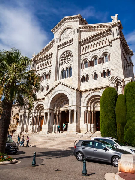Monte Carlo Monaco October 2016 Main Facade Cathedral Saint Nikolay — Stock Photo, Image