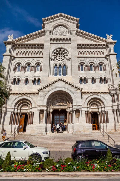 Monte Carlo Monaco October 2016 Main Facade Cathedral Saint Nikolay — Stock Photo, Image