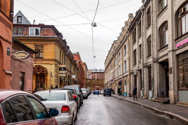 St. Petersburg, Rusya, 13 Ekim 2020. Tarihi binalar için tipik bir mimari yapı..