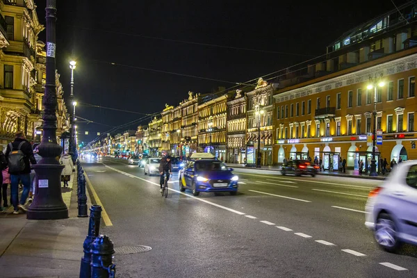 Petrohrad Rusko Října2020 Něvský Prospekt Hlavní Ulice Města Večerních Hodinách — Stock fotografie