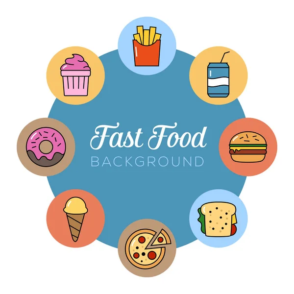 Fundo Fast Food Pode Ilustrar Junk Food Alimentação Não Saudável — Vetor de Stock