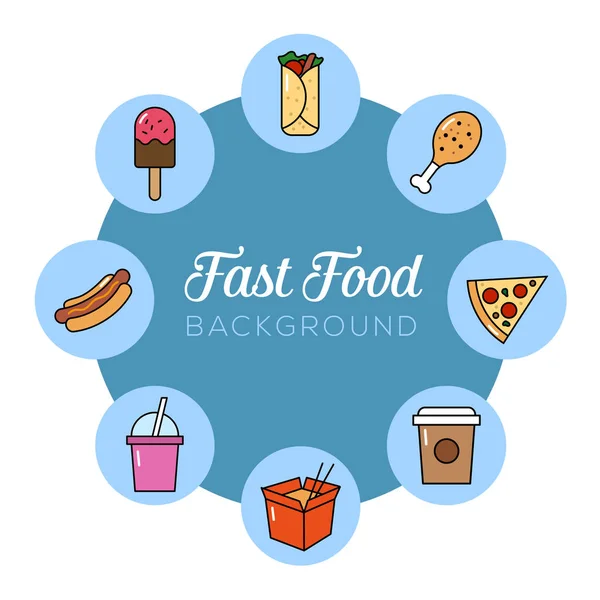 Fast Food Hintergrund Kann Junk Food Ungesunde Ernährung Schlechten Lebensstil — Stockvektor