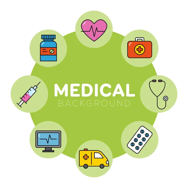 Formación Médica Con Iconos Puede Ilustrar Atención Médica Cualquier Tema — Archivo Imágenes Vectoriales