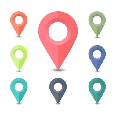 Harita işaretçiler - konum, yol veya hedef gösterilen topluluğu.