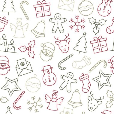 Noel simgeleri Seamless modeli - Noel dekorasyon