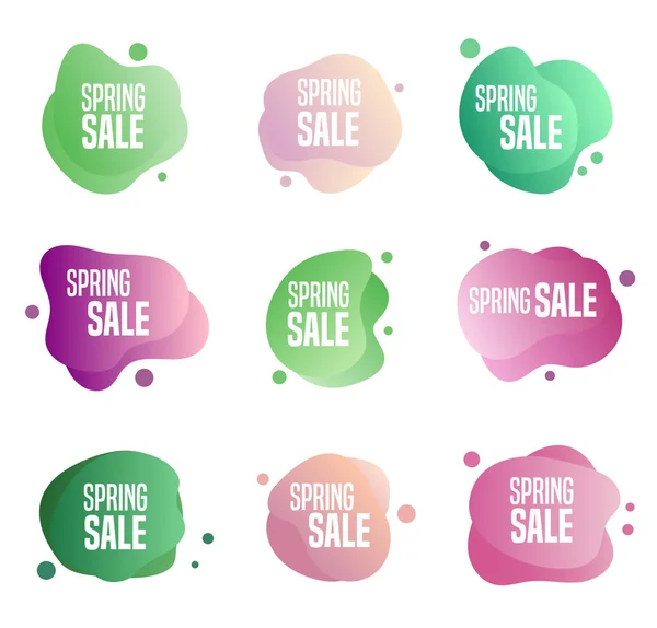 Collection Spring Sales Buttons Use Promote Seasonal Discounts — Stock Vector
