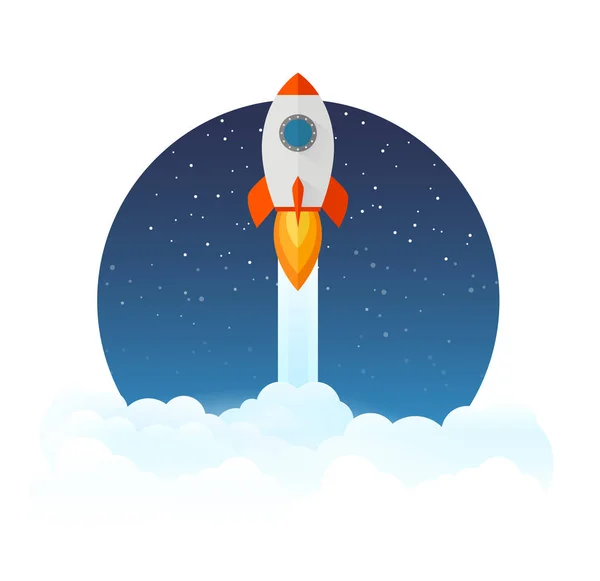 Icono Lanzamiento Cohetes Puede Utilizar Para Ilustrar Temas Cósmicos Una — Vector de stock