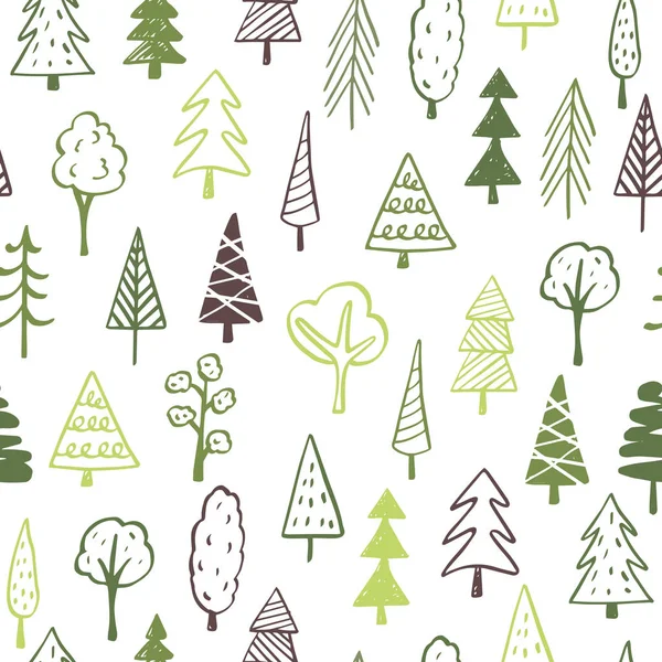 Coleção Ilustrações Árvores Desenhadas Mão Rabiscos Pode Ser Usado Para — Vetor de Stock