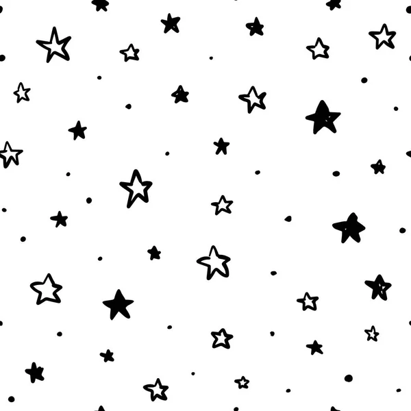 Doodle étoiles motif sans couture — Image vectorielle