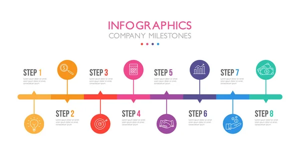 Infographics Timeline-Cégmérföldkövek Jogdíjmentes Stock Vektorok