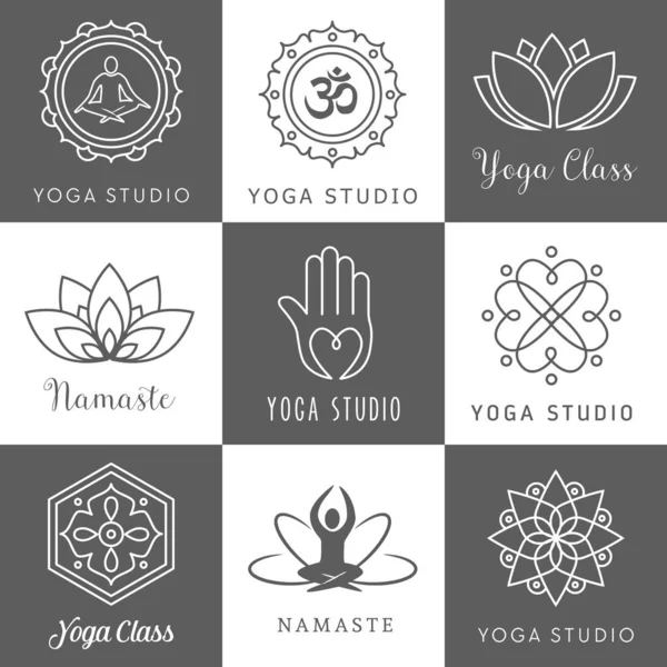 Yoga Studio Icons — ストックベクタ
