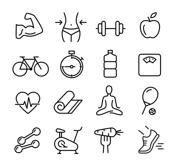 Set de iconos de estilo de vida saludable — Archivo Imágenes Vectoriales