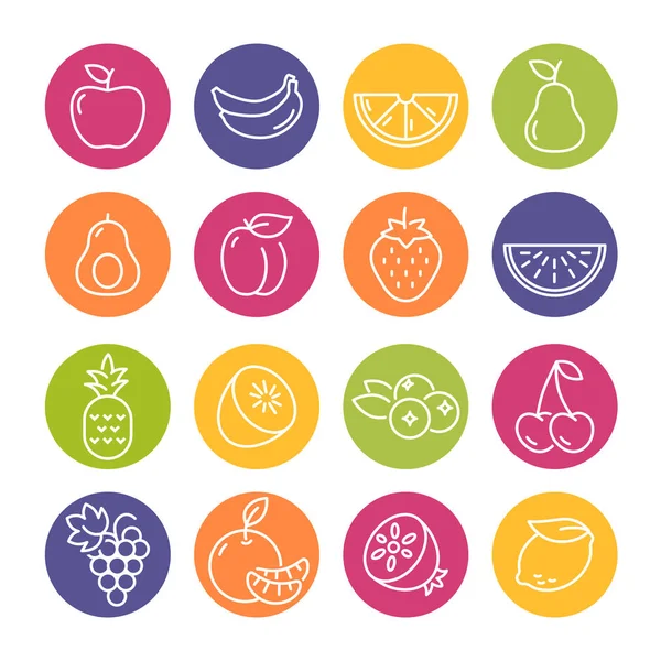Fruit Icons Set — Stock Vector