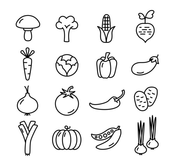 Vegetables Icons Set