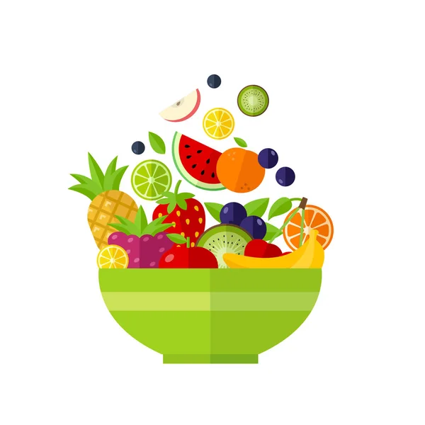 Ensalada - Alimentos orgánicos saludables — Vector de stock