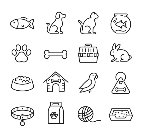 Iconos para mascotas y veterinarios — Vector de stock
